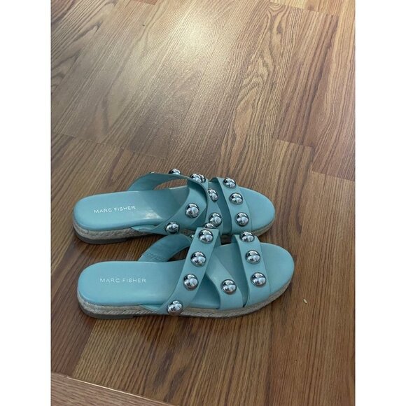 Marc Fisher Prisca Ornamental Espadrille Slide Sandal  Size 8 Green - Picture 4 of 6